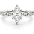 Anillo de Compromiso Corte Marquesa 0.75 ct Infinite Love Diamante de Laboratorio Oro Blanco 585 (14K)