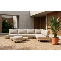Cove 7 Seater Corner Garden Sofa Set | Solid Acacia Wood & Olefin Cushions