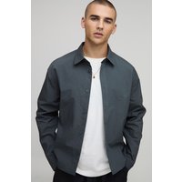 Oversized Nylon Ripstop Shirt, Azul