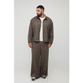 Plus Wide Leg Heritage Check Trouser, Brown