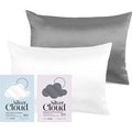 Silver Cloud White & Charcoal Satin Pillowcase Twinpack