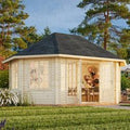 Palmako Hanna 4.2m x 5.7m Corner Log Cabin Summerhouse (44mm)