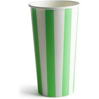 Green Striped Milkshake Paper Cups 16oz / 450ml (Sleeve of 50)