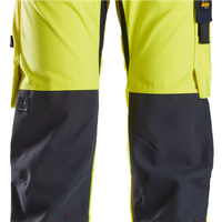 Snickers ProtecWork Work Trousers, High-Vis Class 2 - High Vis Yellow/Navy - 258