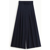 Pantaloni palazzo a righe con cintura e pieghe