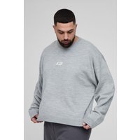 Jersey Plus Oversize De Punto Recto, Gris