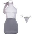 Sexy Secretary Skirt Sets Hollow Out Uniform Lace Pure Desire Skirt Sets Hanging Neck Off-the-shoulder Backless Sleeveless 1QBN