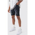 Pantalón Corto Vaquero Pitillo Elástico Desgastado Negro, Negro