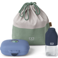Das Snackset für Kinder - monbento Lunchbox Set Little Foodie blau Infinity