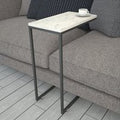 Callen White Marble Effect Top Side Table with Metal Frame