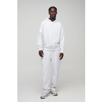 Conjunto Básico De Pantalón Recto Y Sudadera Con Capucha Ligera Y Cremallera, Gris