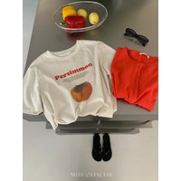 Summer Fruit & Vegetable Graphic T-Shirt – Casual Oversized Cute Print Tee