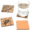 Square Terracotta Coasters (Box of 6) Ceramic & Porcelain