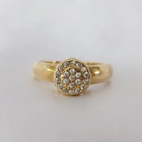 Oferta Anel Solitário Aparador Moeda Antiga com Zircônia Mod. Chuveiro.