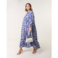Curve Floral Print Dress - ONE / BLUE