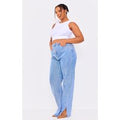 Plus Light Wash Split Hem Jeans, Light Blue Wash