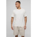 Camiseta Básica Con Cuello De Caja, Cream