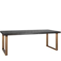 Black Herringbone Brass Dining Table 220
