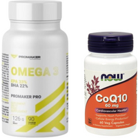 Zestaw Pokochaj Serce Promaker Omega 3 120kaps+ Now Foods CoQ10 60mg 60vkaps