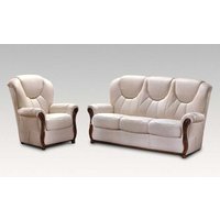 Lucca 3+1+1 Genuine Italian Cream Leather Sofa Suite Offer