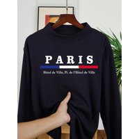 Paris England City Hall Print Man'S Long Sleeved Shirt Half High Collar New Long Sleeve Soft Winter Tops Autumn Casual Shirts