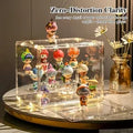 KEEHOME 3pcs Clear Plastic Storage Bins Stackable Figure Display Cases with Magnetic Door Dustproof Multipurpose Flip Top 99.9% Transparent