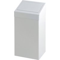 Afvalbak Vepa Bins met pushdeksel 50 liter metaal wit