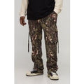 Plus Camo Print Stacked Skinny Fit Popper Hem Trouser, Multi