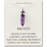 Amethyst Gemstone Necklace with Quote Card