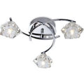 Firstlight 8364CH Clara 3 Light Flush Ceiling Light with Glass Shade