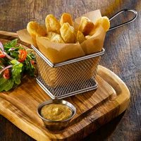 Mini Chrome Fryer Serving Basket 10 x 8 x 7.5cm (Pack of 6)