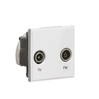 KnightsBridge Diplexed TV /FM DAB Outlet Module 50 x 50mm - White