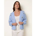 Flower Embroidery Detailed Cardigan - M/L / BABY BLUE