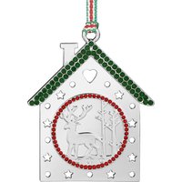 Christmas House with Reindeer Tree Decoration
