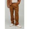 Straight Fit Brushed Trouser, Brown