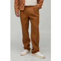 Straight Fit Brushed Trouser, Brown