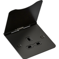 KnightsBridge 13A 1G unswitched floor socket - matt black