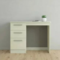 Knightsbridge Dressing Table - 3 Drawer - Single - Cream Gloss