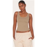 Coffee Contour Rib Scoop Vest Top