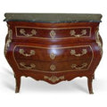 Casa Padrino Barock Kommode mit Marmorplatte Mahagoni Braun mit goldenen Metallapplikationen 124 cm - Hotel Collection