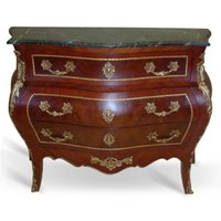 Casa Padrino Barock Kommode mit Marmorplatte Mahagoni Braun mit goldenen Metallapplikationen 124 cm - Hotel Collection