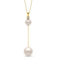 Pingente Una em Ouro Amarelo 18k com Pérolas e Diamante, 41mm