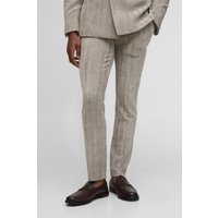 Skinny Fit Herringbone Cord Trousers, Beige