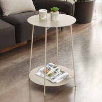Evanston Small Metal End Table With Undershelf In Grey