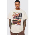 Camiseta Oversize Con Estampado De Volkswagen, Beige