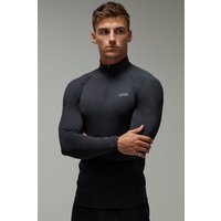 Zip corta Man Active attillata con maniche raglan, Nero