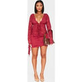Shape Red Drape Lace Side Mini Skirt