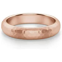 Alianza Martillada Comfort 4 MM Oro Rosa 585 (14K)