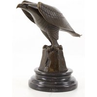 Casa Padrino Designer Adler Skulptur Bronze / Schwarz 21,1 x 12,1 x H. 20,6 cm - Luxus Bronzefigur Art Deco