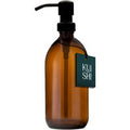 Amber Glass Dispenser Stainless Steel Pump